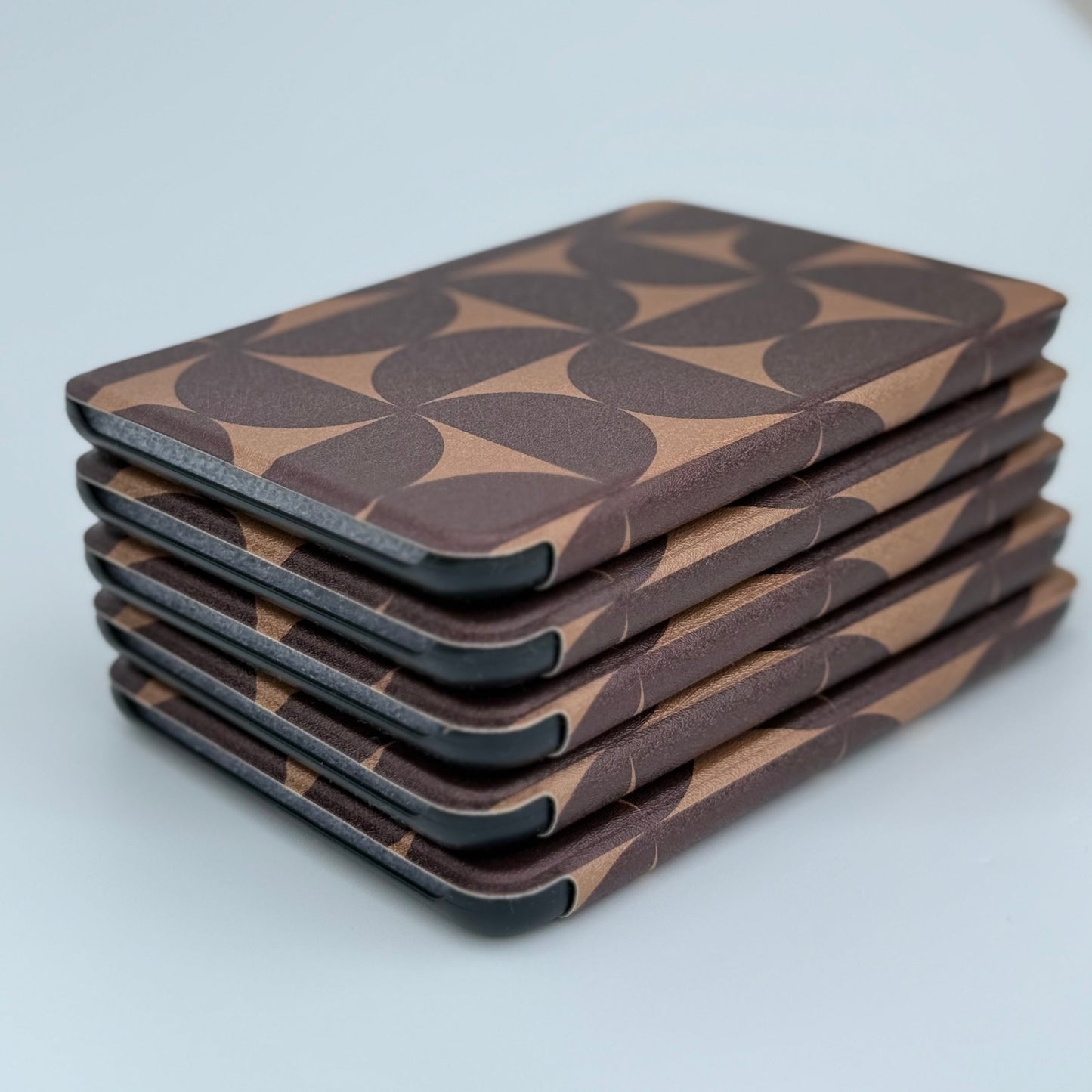 Chocolate Kindle cover with vintage design and secure clasp