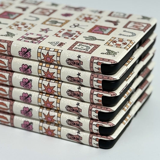 Aesthetic western pattern Kindle case with cowgirl design