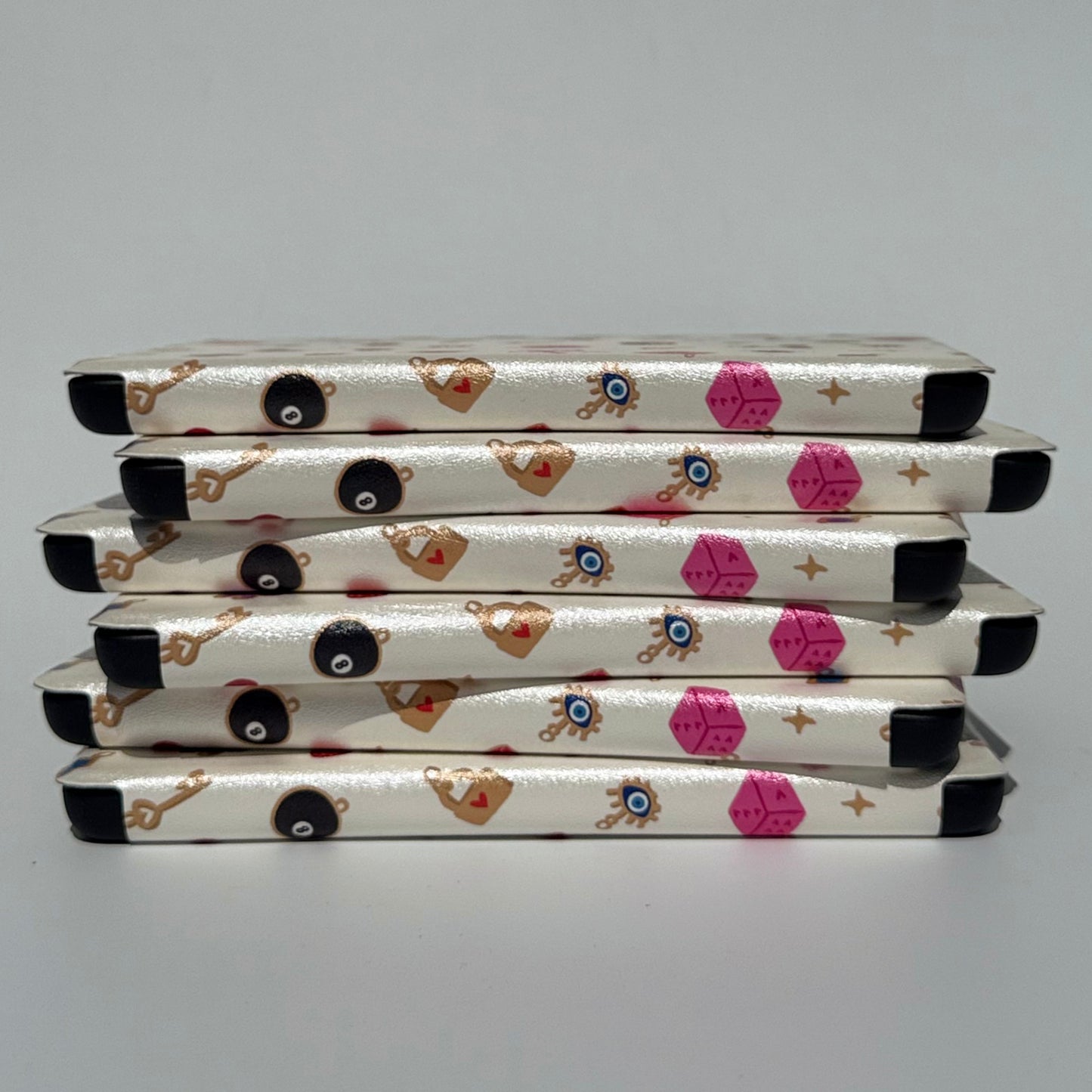 Patterned kindle cases with white background and pink design