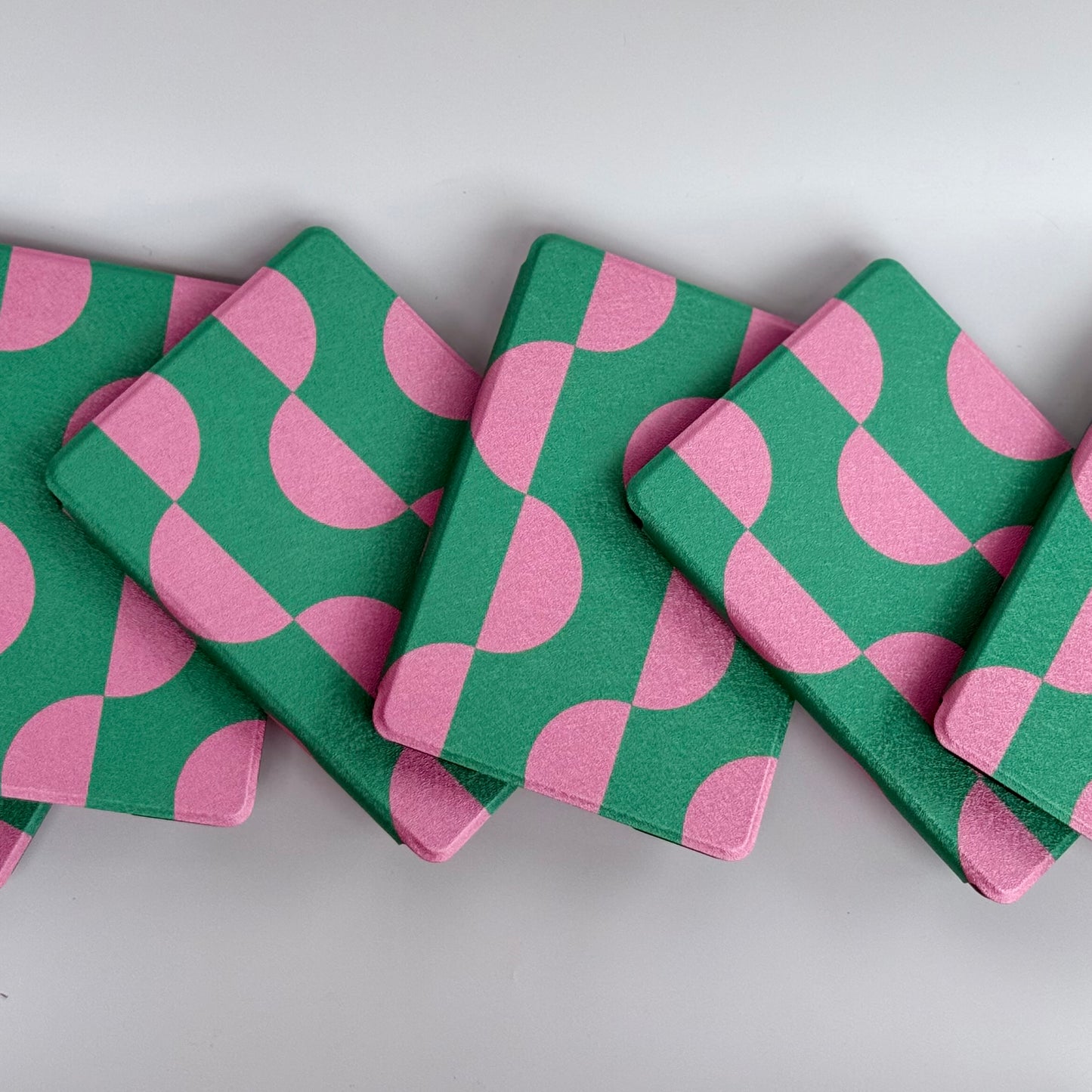 Pink and green crescent kindle case for paperwhite