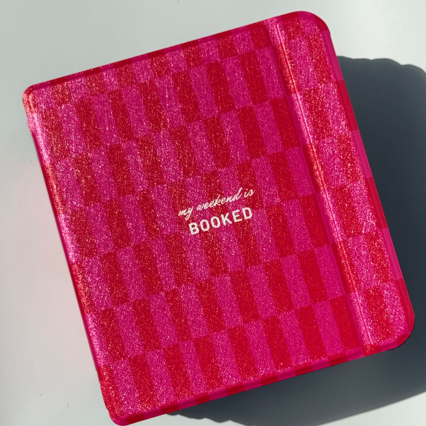 Pink checkered design kobo libra case with global shipping