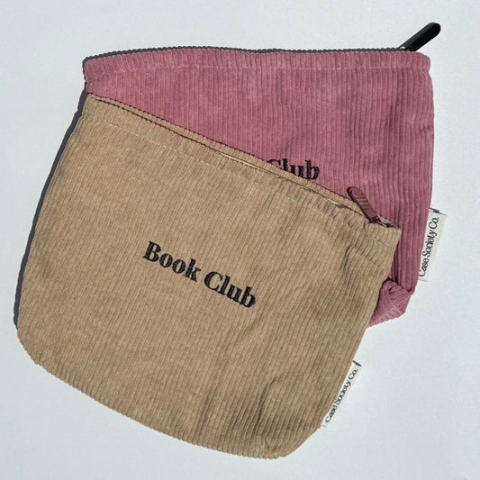 Book club pouch for kindle and kobo in pink and beige