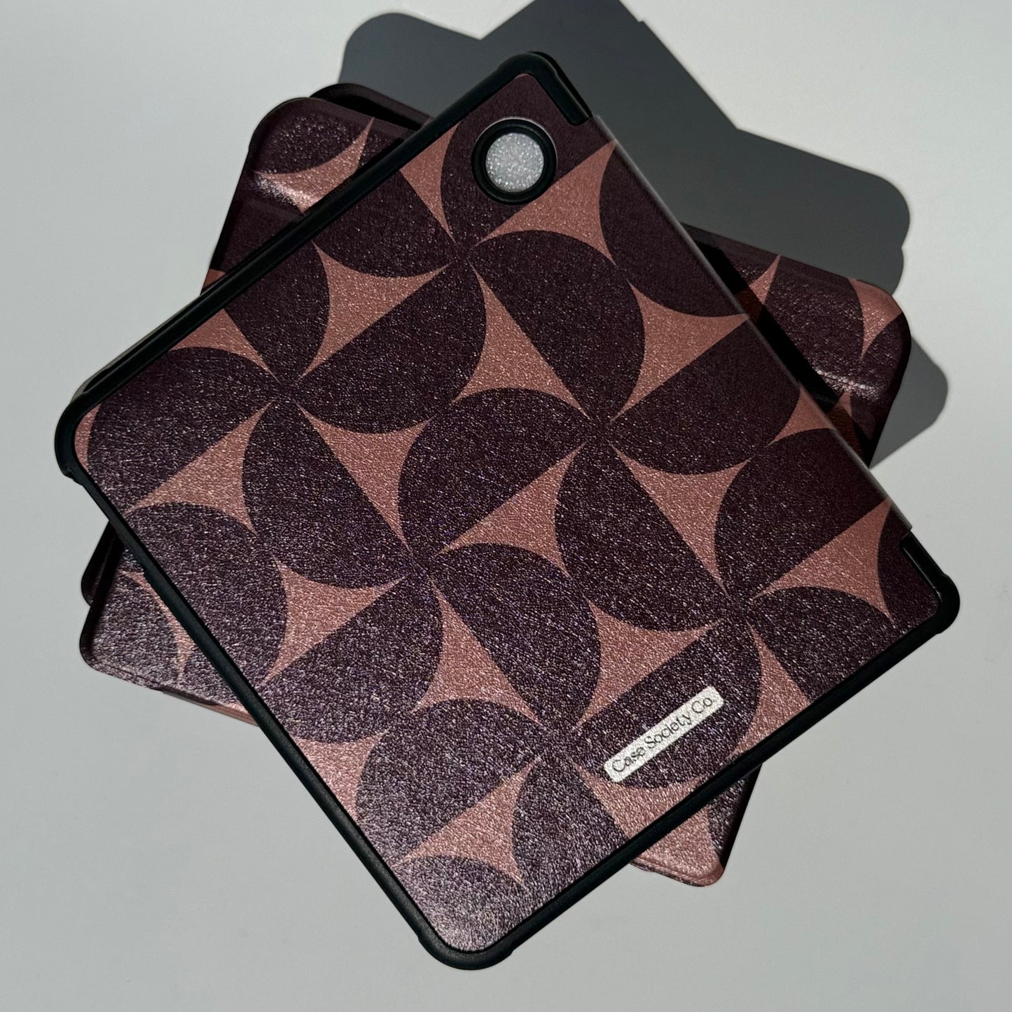 kobo libra case in brown colour with hand strap and magnet