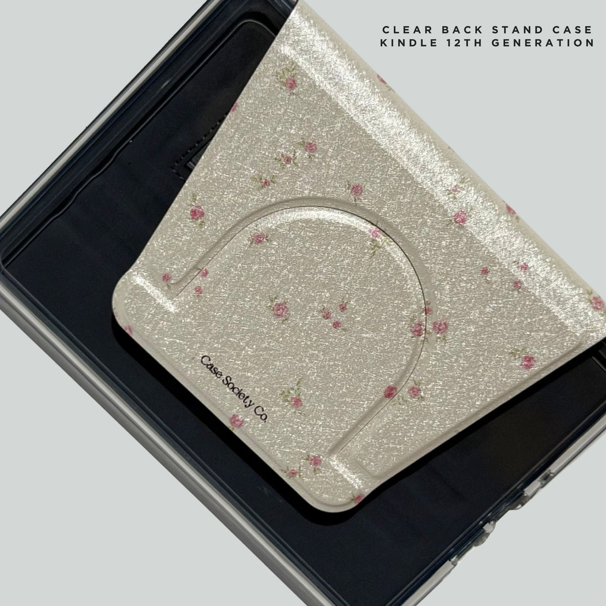 Darling Bloom ditsy pink floral clear back stand case for Kindle 12th generation, shipped from Australia