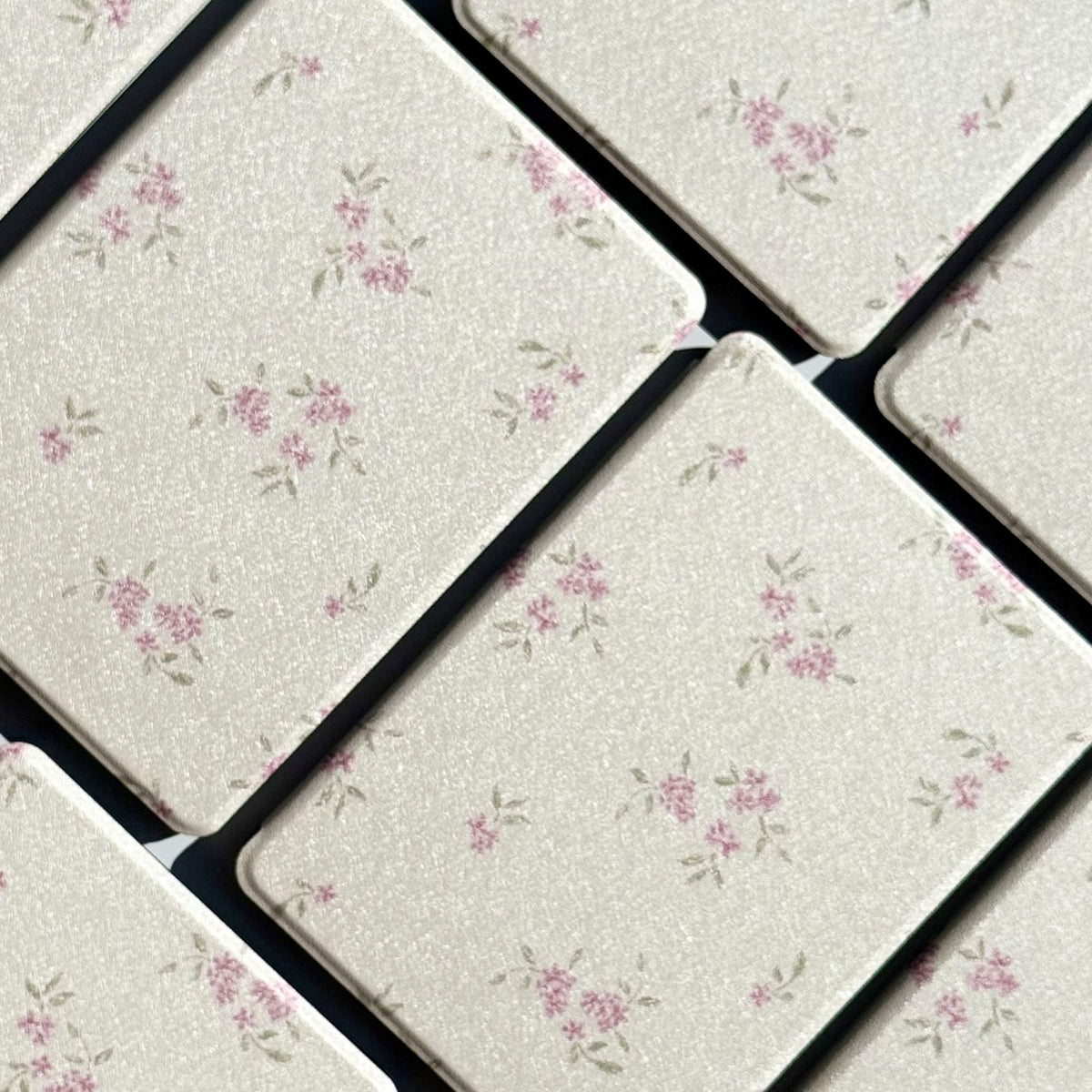 Ivory floral Kindle case in the Blooming design, flat lay, Case Society Co