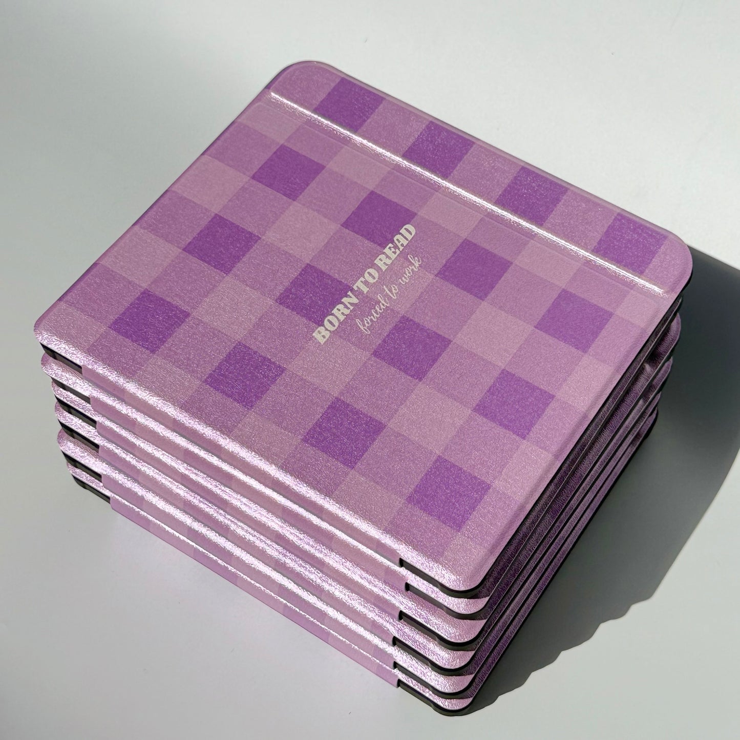 Cute purple kobo case for readers with check pattern
