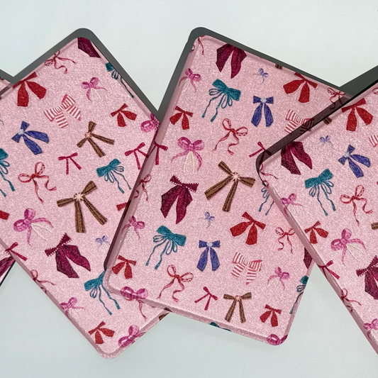 PINK PATTERNED KINDLE CASE WITH BOWS
