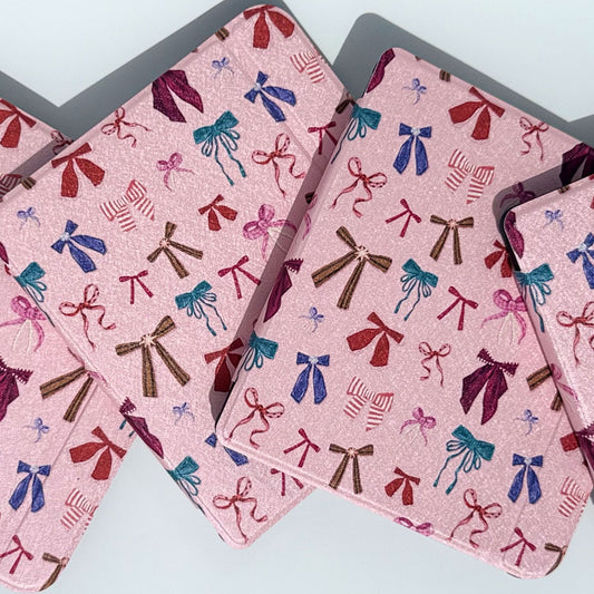 Feminine bow print Kobo Libra case slim protective folio ebook reader cover