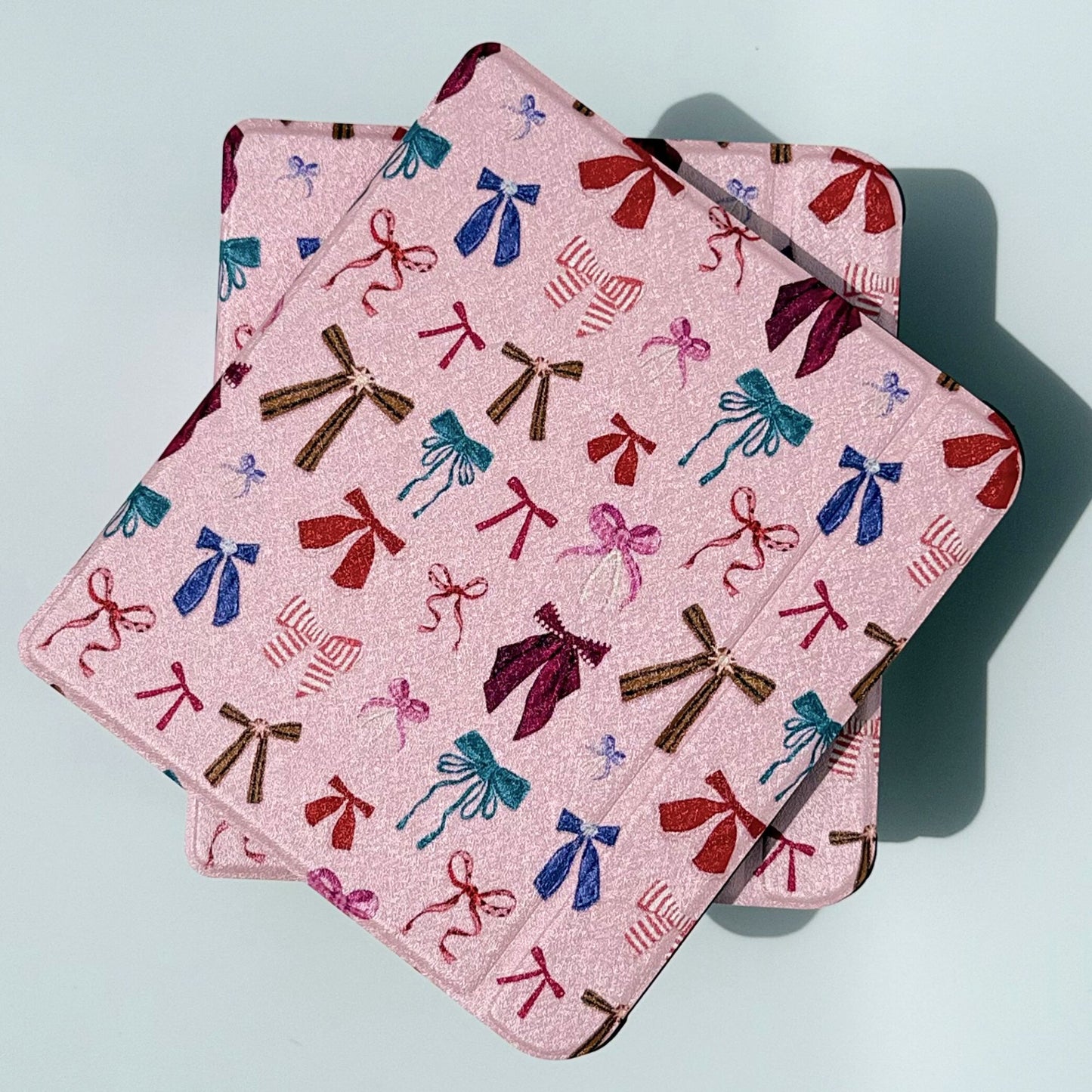 Feminine bow print Kobo Libra folio case slim protective ebook reader cover