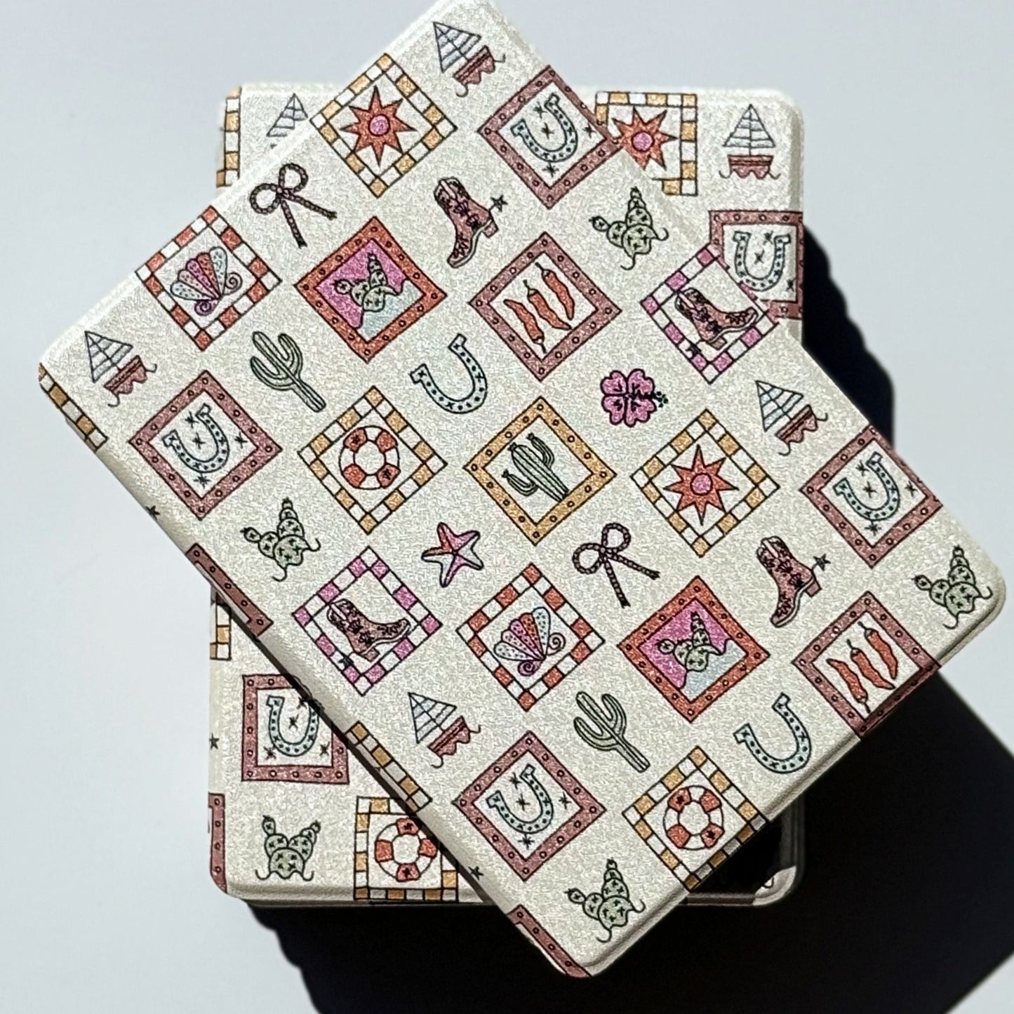 Kindle Paperwhite case with cowgirl themed pattern design