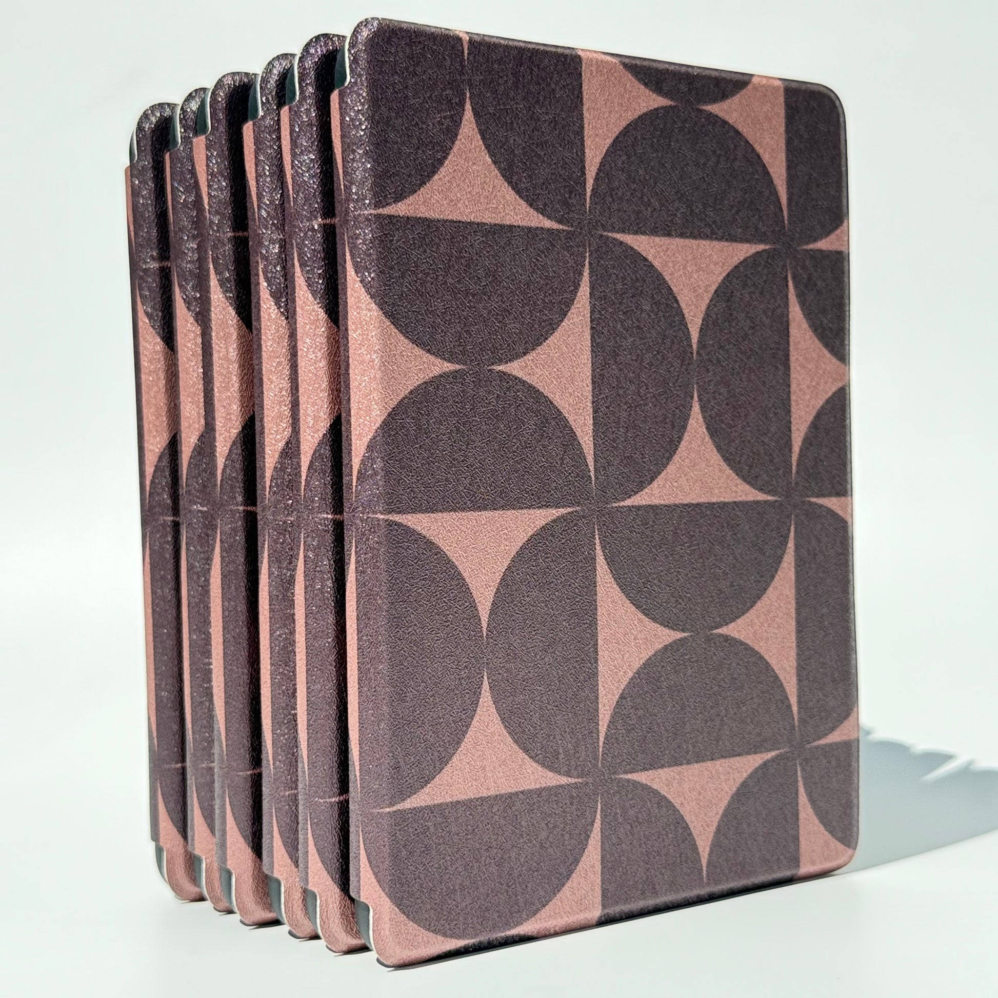 Case Society Choc Chip Kindle Case - view of the front of a stack of standing cases