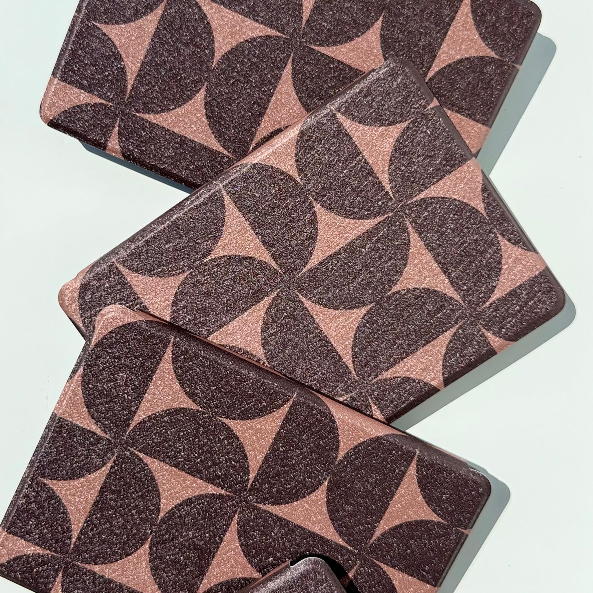 Case society Choc Chip Kindle Case - Top view of front of cases overlapping vertically