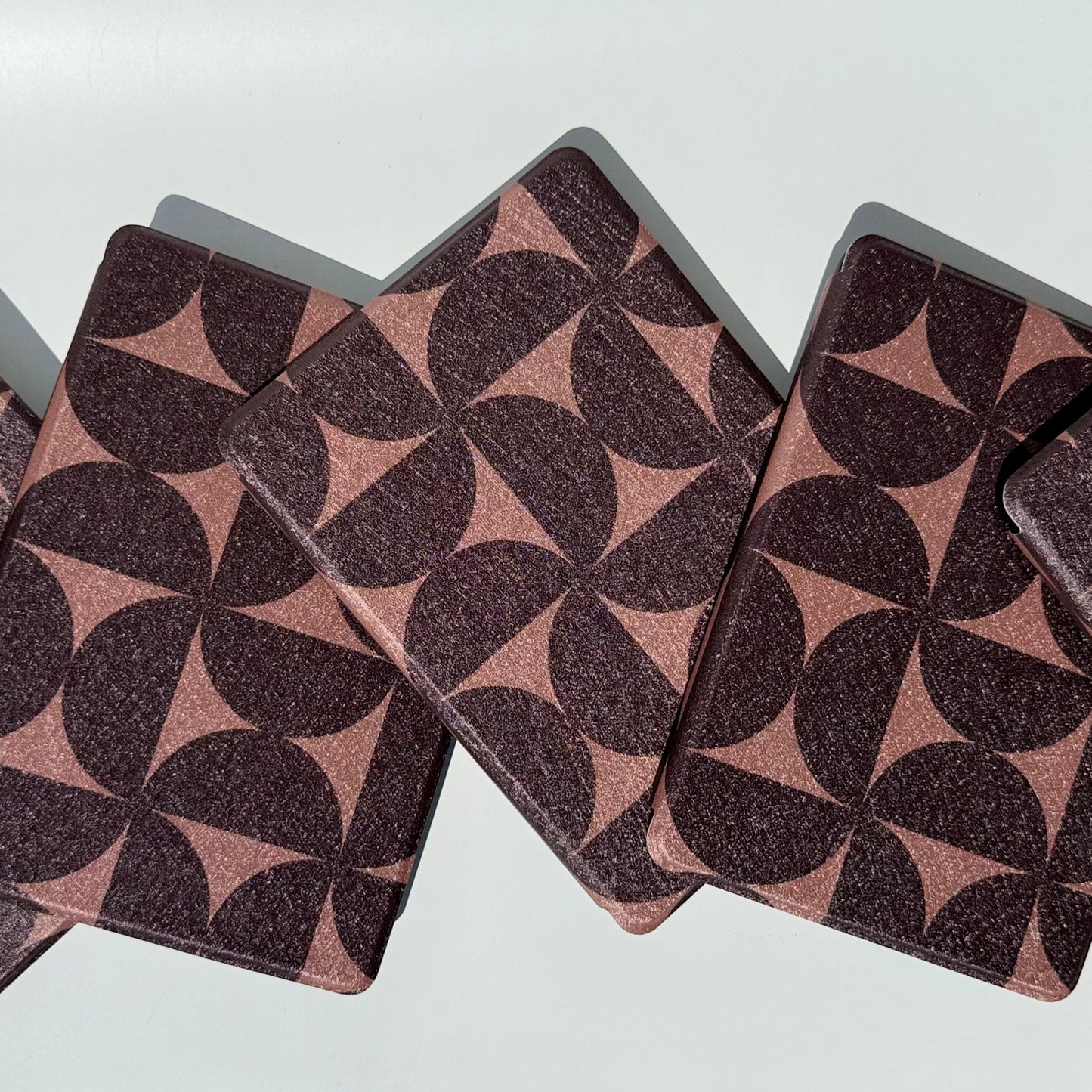 Case Society Choc Chip Kindle Case - Top view of overlapping cases