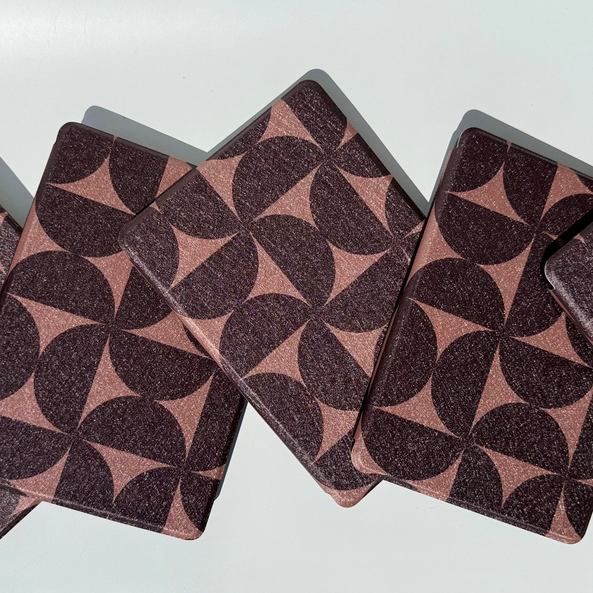 Case Society Choc Chip Kindle Case - Top view of overlapping cases