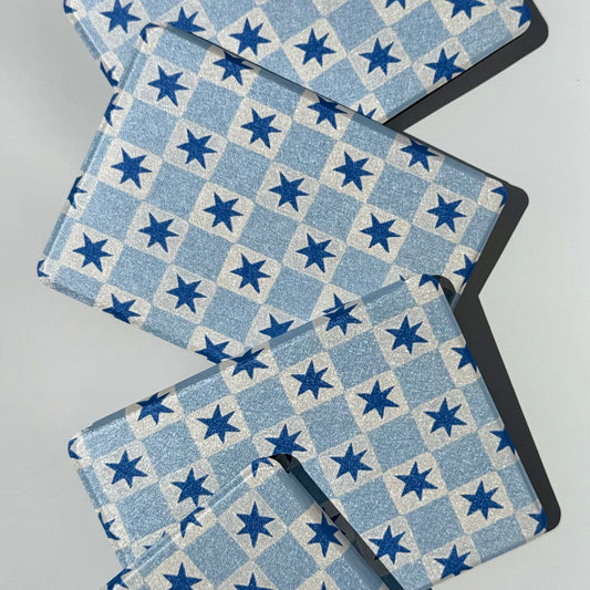 blue and white kindle cases with star pattern