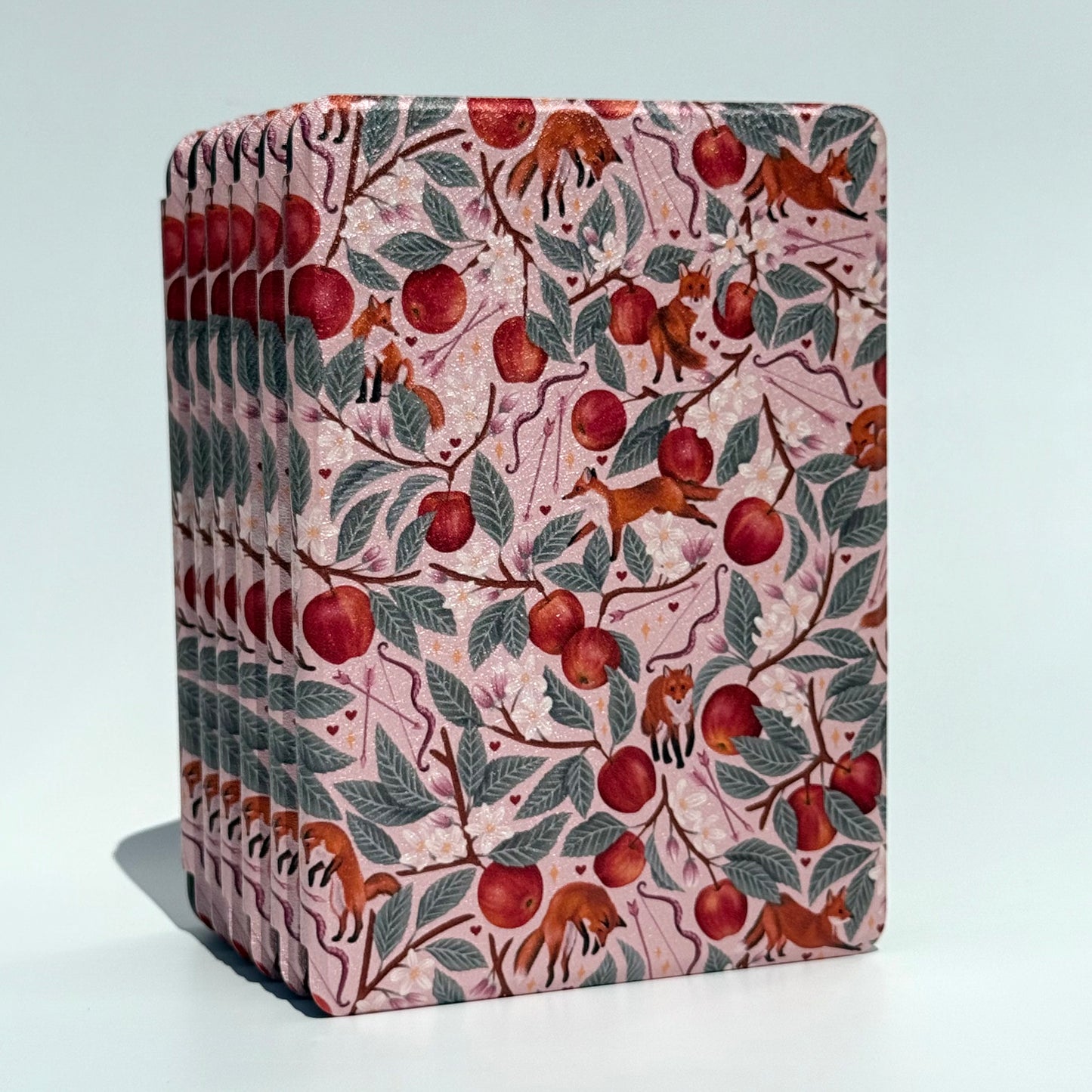 fox of hearts kindle case with floral imagery