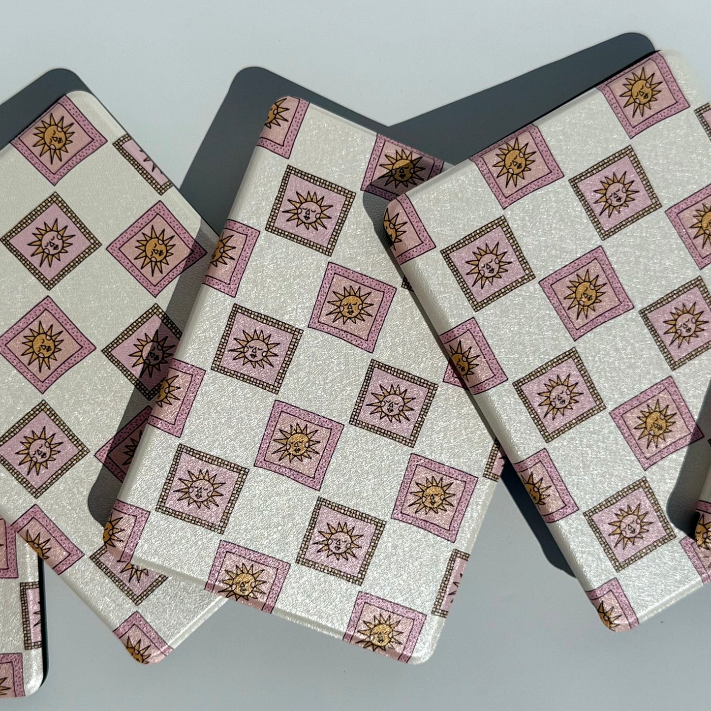 Pink pattern Kindle case on white background