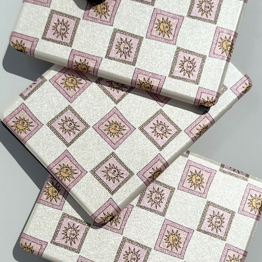 Golden Hour Kindle case with sun pattern design