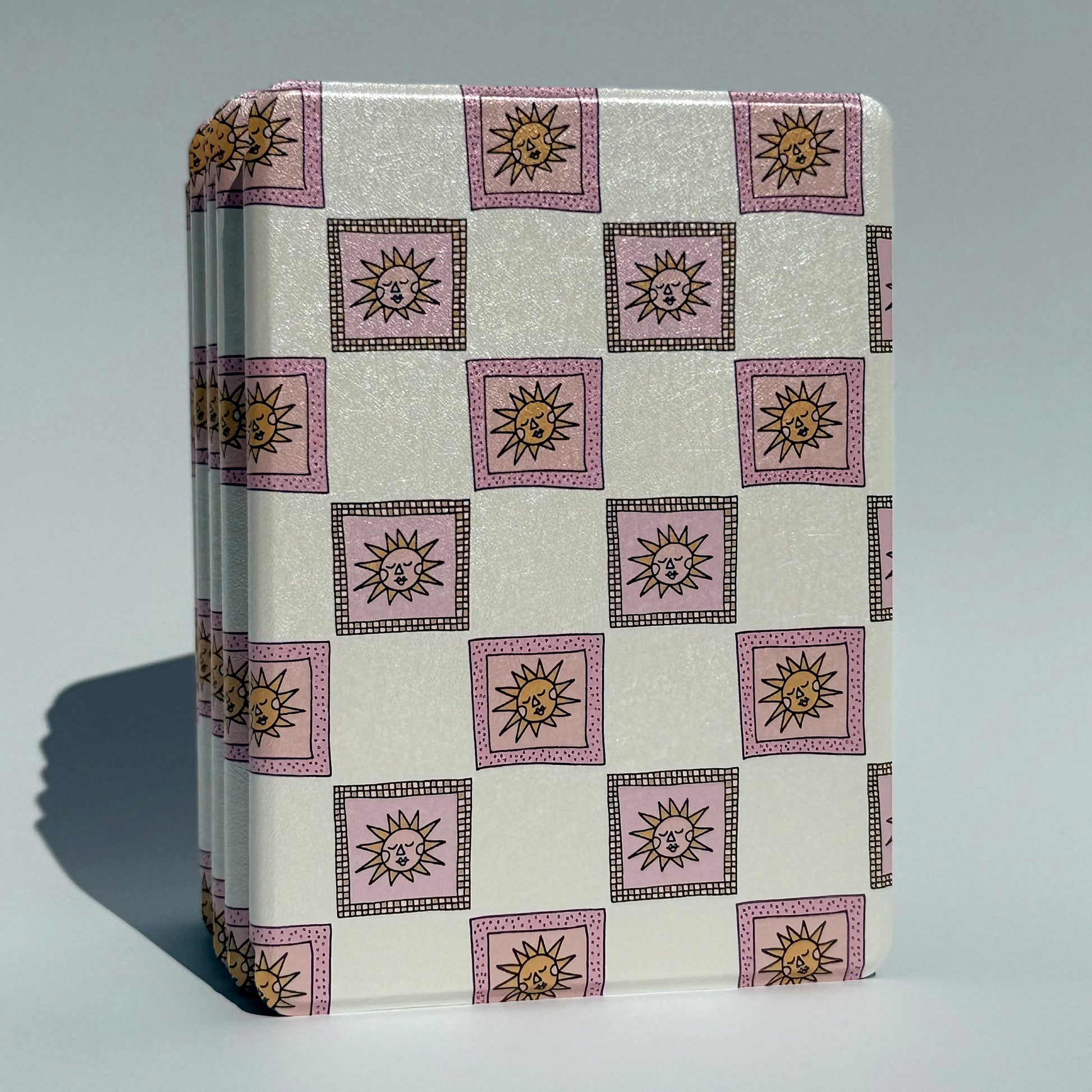 Pink sun printed kindle case with handstrrap