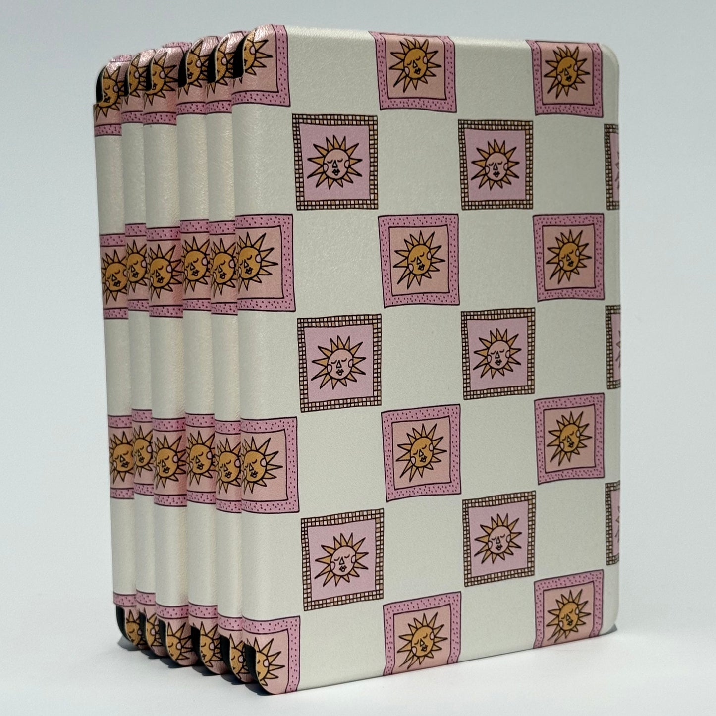 Golden Hour Kindle Case with pink and sun pattern