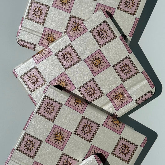 Cute pink patterned Kobo Libra Case with handstrap