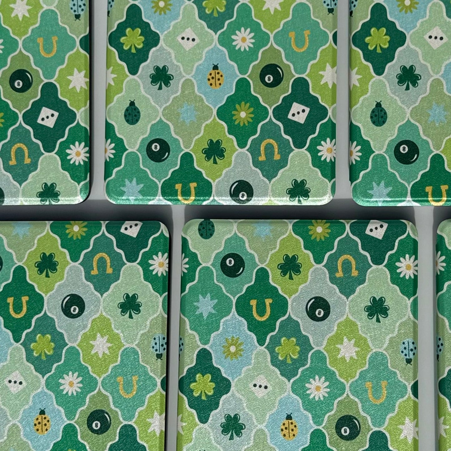 Lucky Chapters Kindle case with green and pink pattern design for Kindle Paperwhite