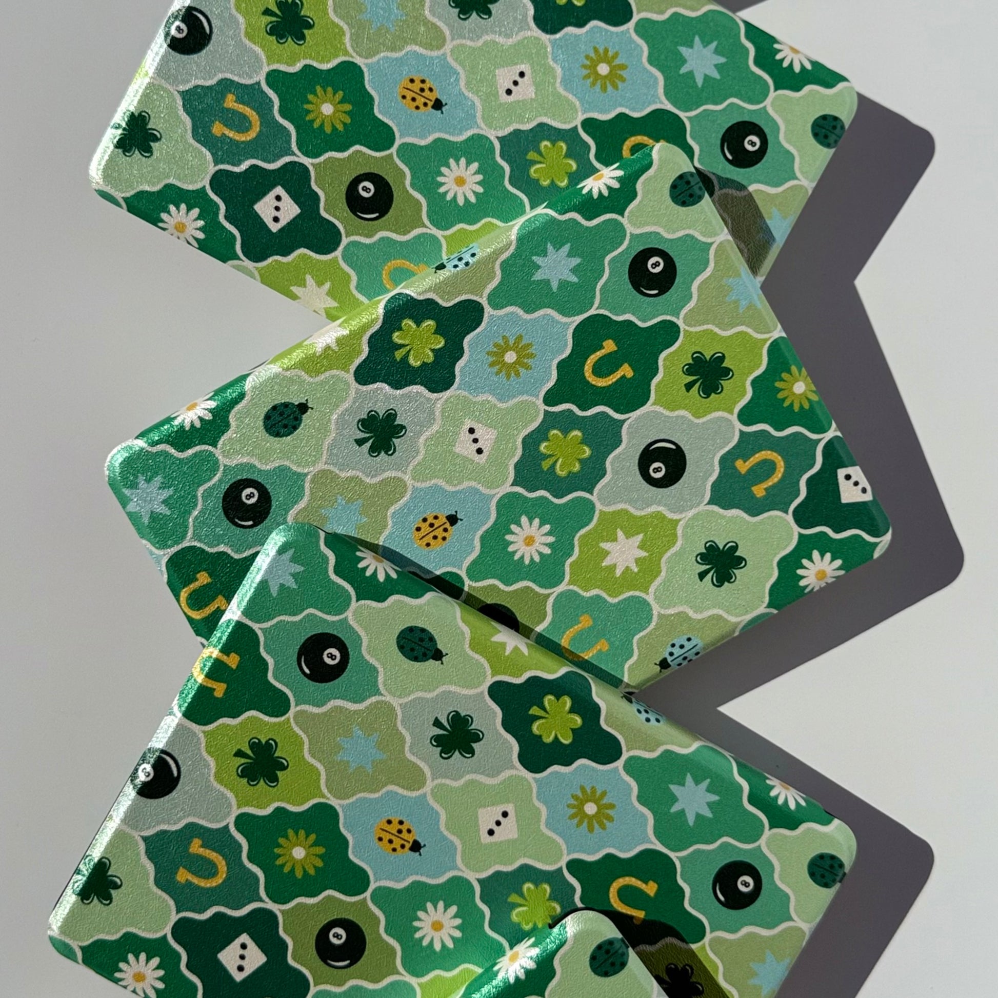 Lucky Chapters Kindle Case with handstrap and green pattern