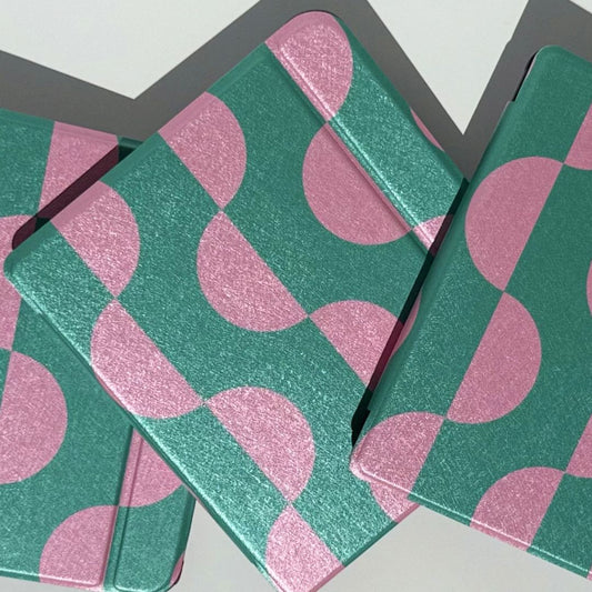 Cute pink and green kobo libra case top image