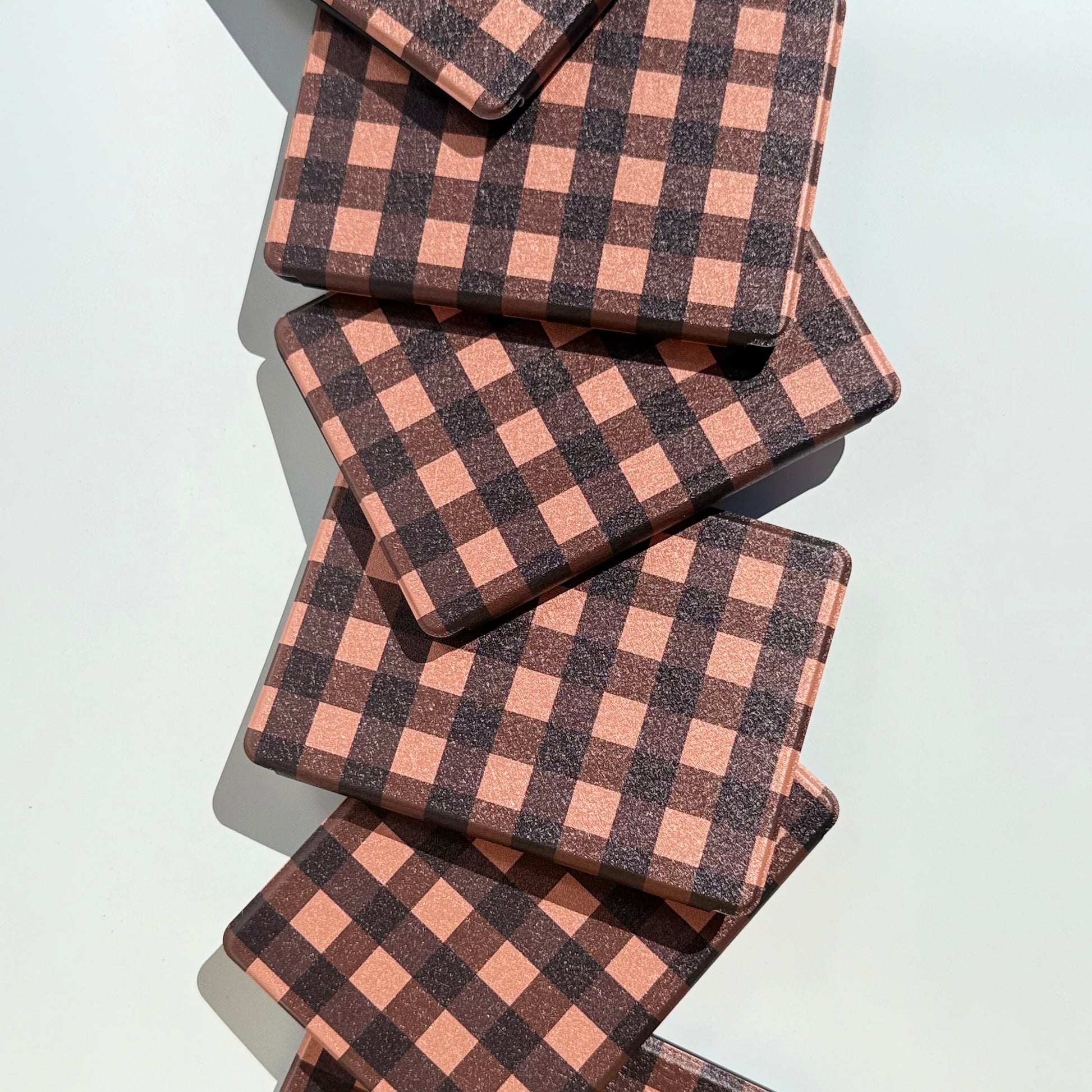 Brown kindle case flat lay