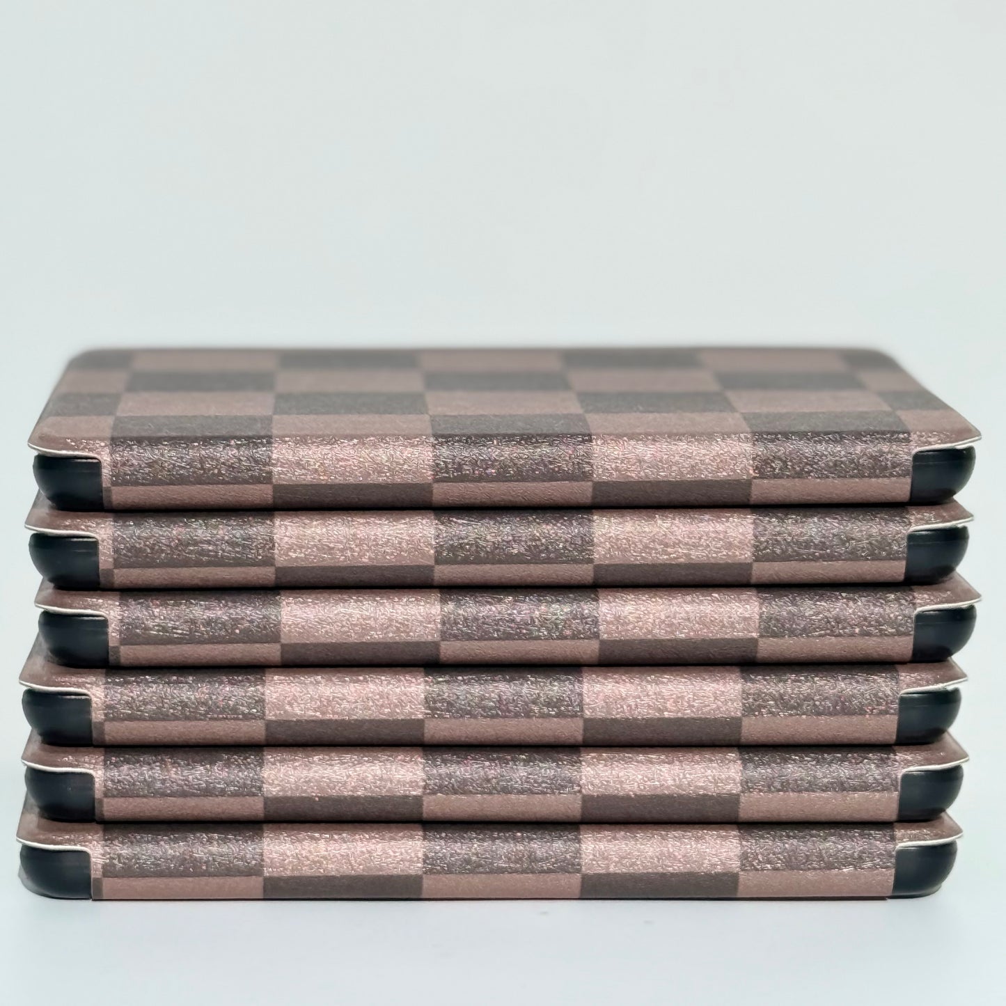 Durable leather brown kindle cover with check design
