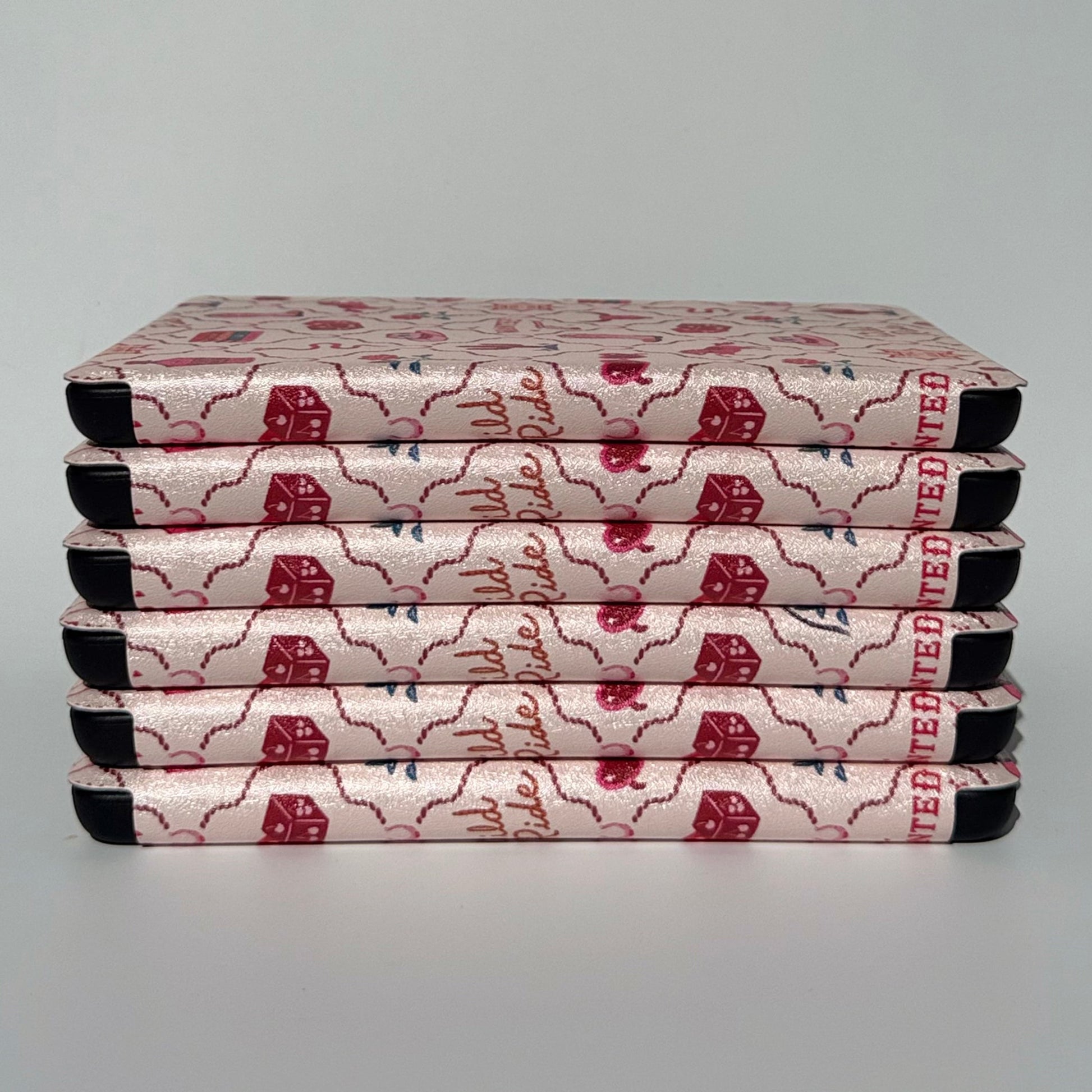 Wild Ride pink western Kindle case, flat lay showing the cowgirl print