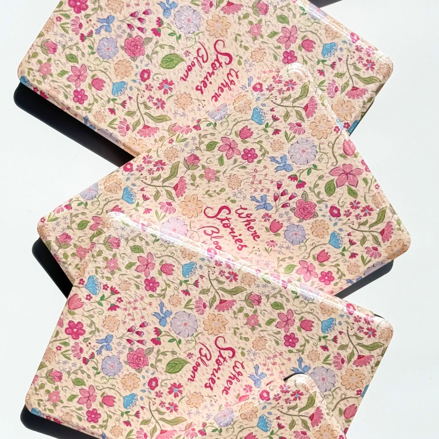 Pretty Kindle case Australia with hand-illustrated wildflower pattern on cream textured background