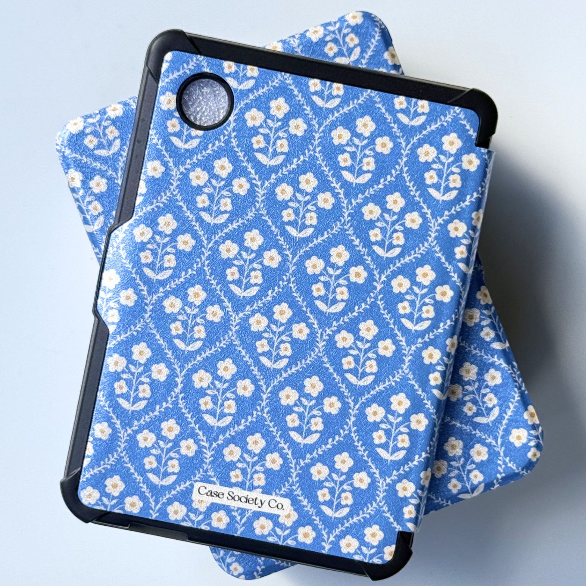 Bluebell blue floral Kobo case on a Kobo, shipped from our Australian shop