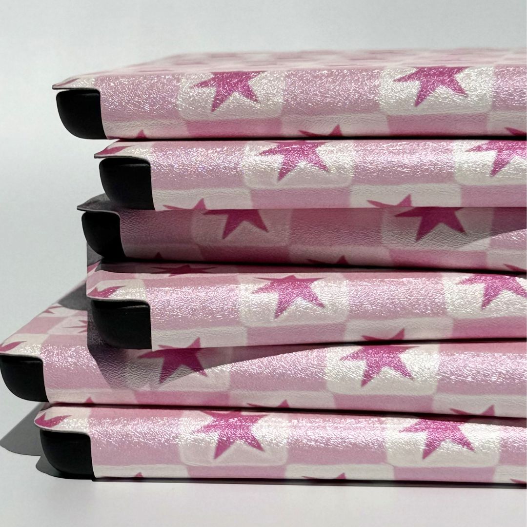 Pink star Kindle case aesthetic flatlay — Blush Cosmos by Case Society celestial coquette design