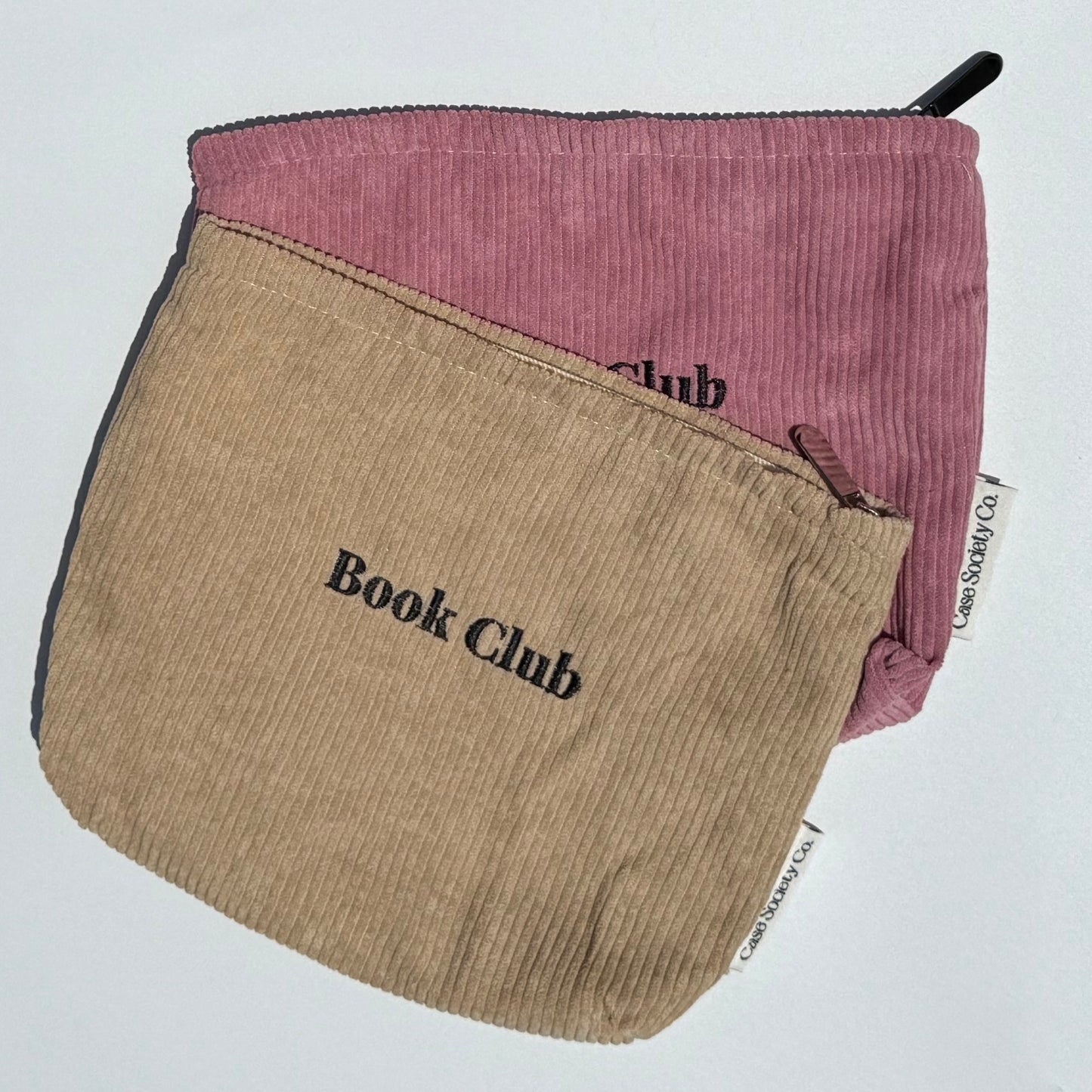 Book club pouch for kindle pink and beige