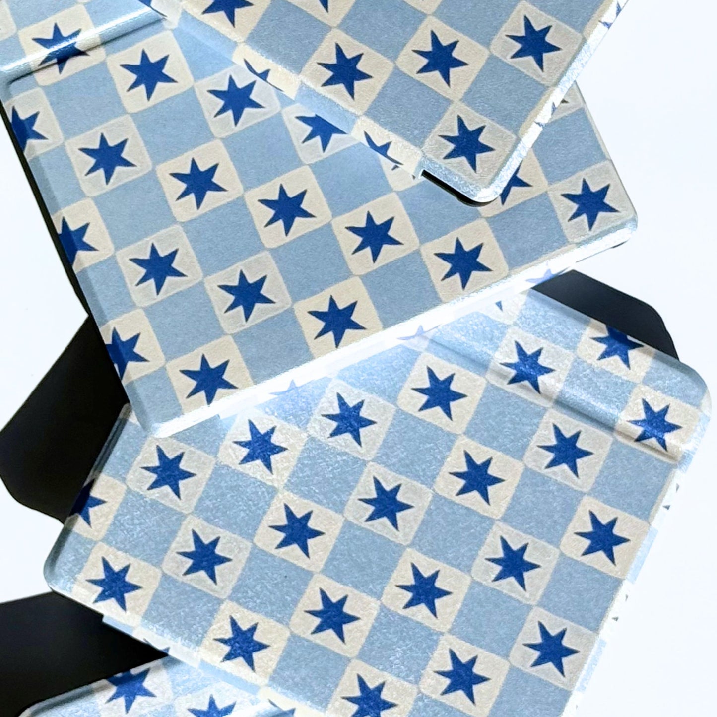 Falling Stars Kobo Libra Colour case, blue star check, shipped from Australia