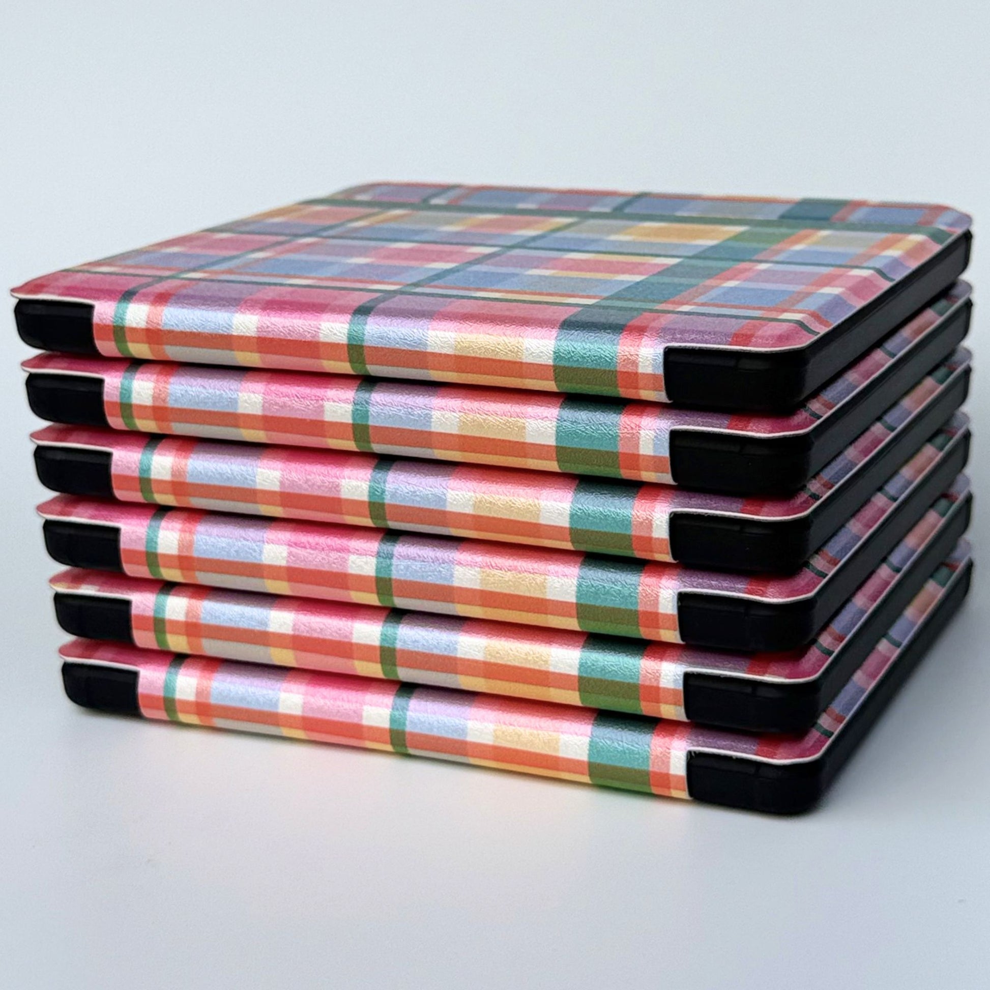 Kobo Libra and Clara case with plaid design and hand strap.