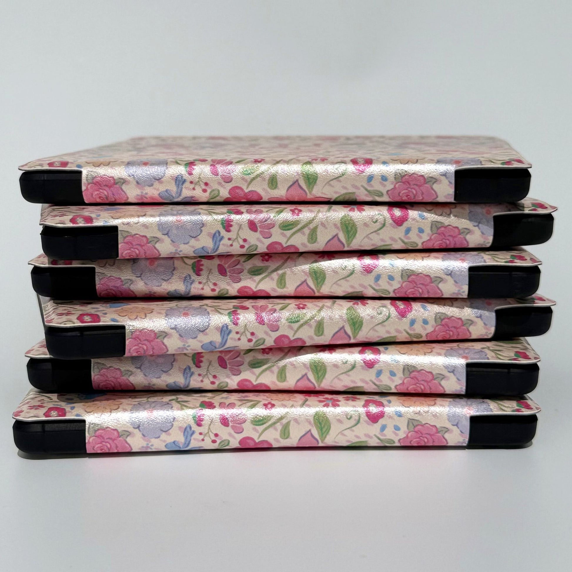 flip cover for kobo libra with cute pink floral pattern for bookish readers