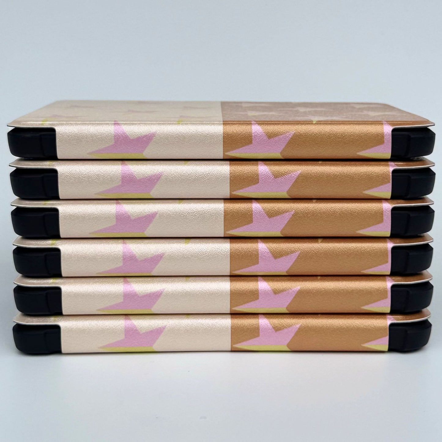 Side view of pink star Kobo case.