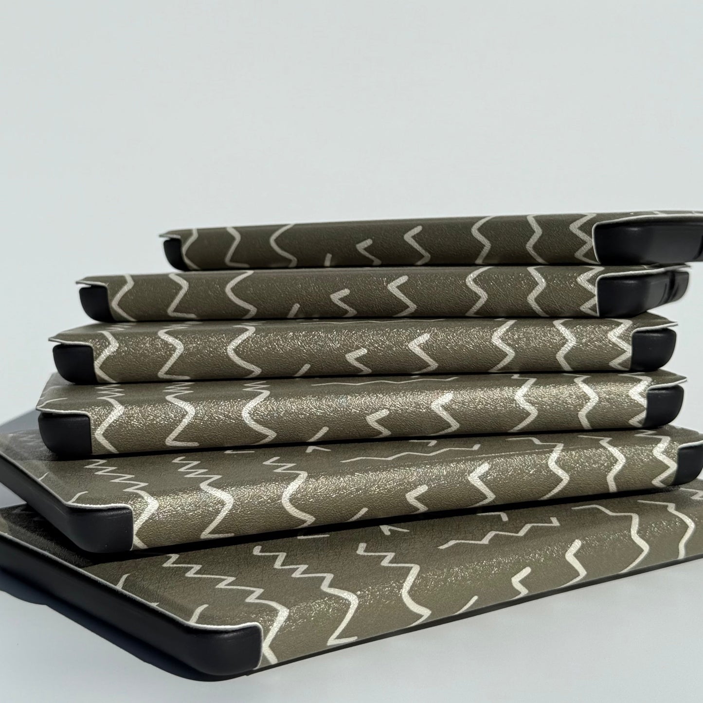 Off Script olive green zigzag Kindle cases, a neutral Kindle case, Case Society Australia