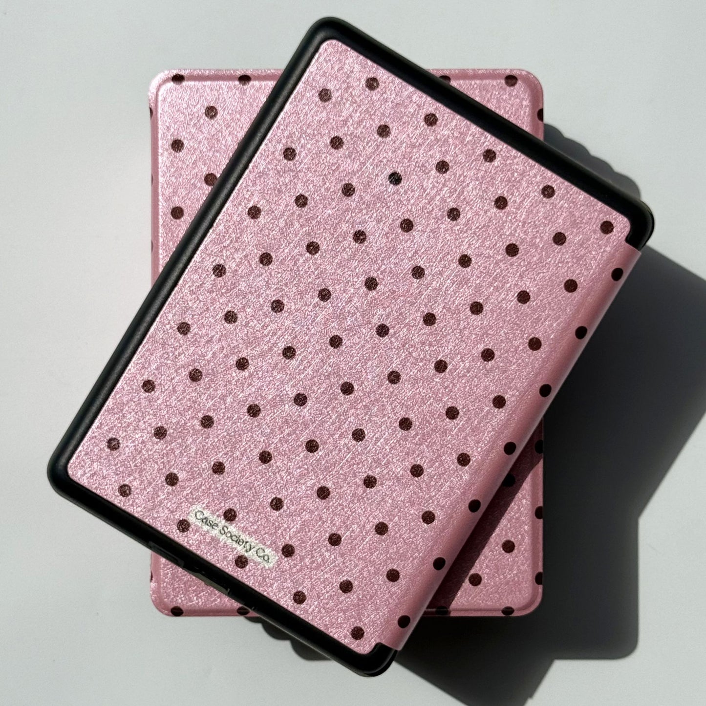 Pink Reverie Kindle case cover with Case Society Co branding and protective corner bumper