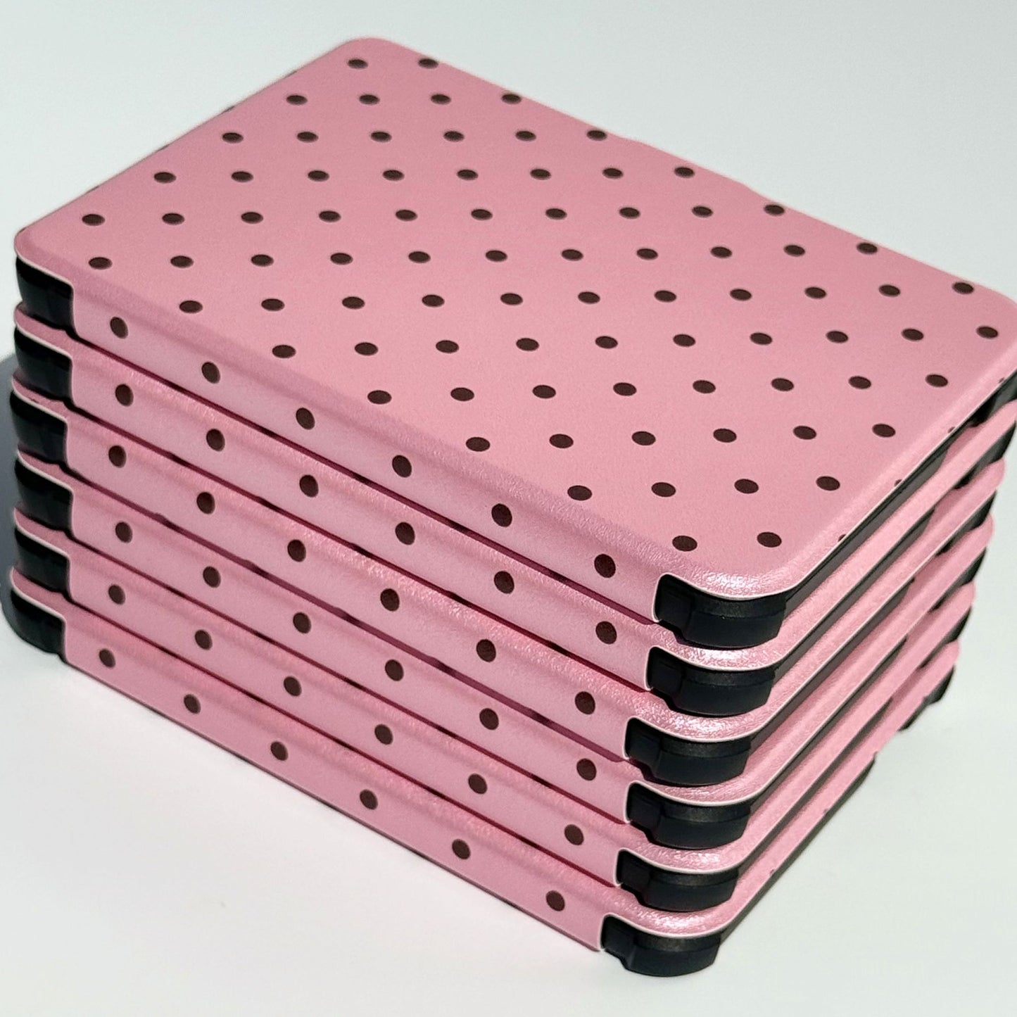 Pink Reverie Kobo Clara Colour cases stacked, pink polka dot design from Case Society