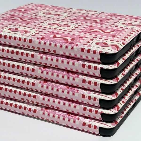 romantic pink kindle case playing card design