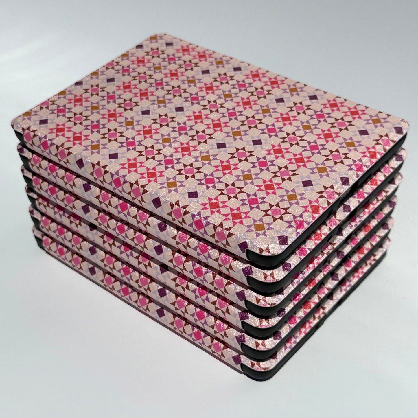 Pink Kindle case aesthetic with soft woven texture print
